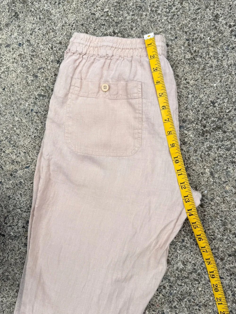 Quince Men’s Linen-Blend Drawstring Joggers | Cream/Tan | Size M